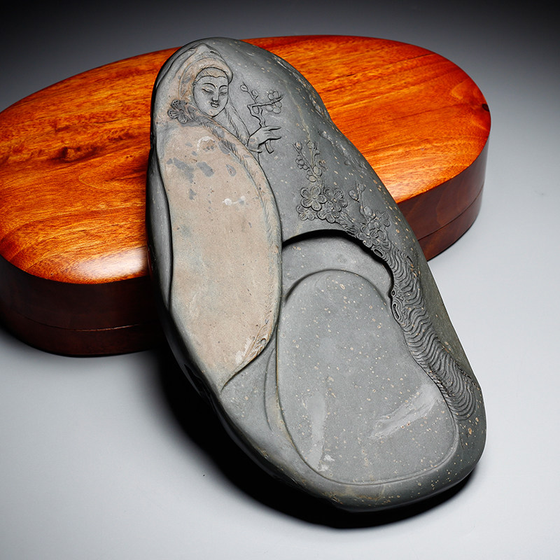 踏雪寻梅国家非遗安徽歙砚高档砚台老坑四大名坑金星坑金星金晕非端砚文房四宝砚石收藏送礼佳品_虎窝淘