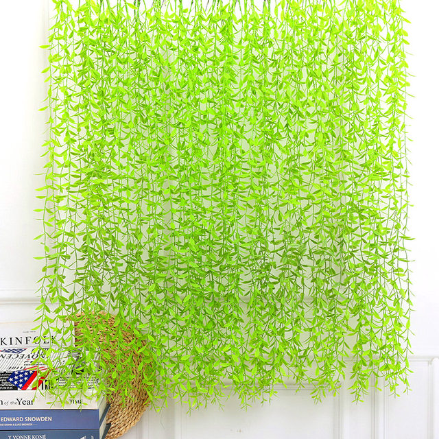 Simulated willow leaves and rattan fake flowers ceiling fake green plant decoration Simulated willow leaves and rattan fake flowers ceiling fake green plant decoration