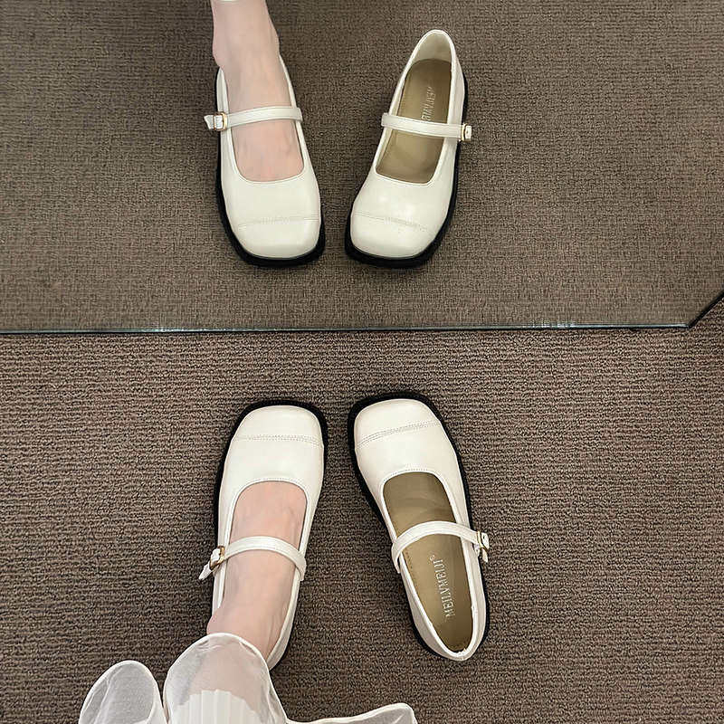 法式平底玛丽珍单鞋女鞋秋季黑色小皮鞋2025新款配裙子休闲乐福鞋,淘宝优惠券,粉丝福利购,淘宝优惠卷