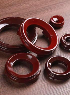 实木大托红木质工艺品水晶球文玩天然小葫芦奇石底座蛋新