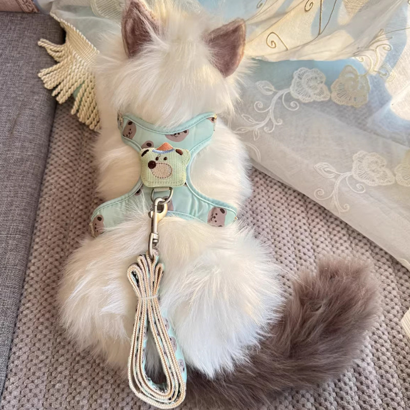 猫咪牵引绳防挣脱外出专用猫绳子宠物胸背带可调节夏季透气溜猫绳,淘宝优惠券,粉丝福利购,淘宝优惠卷
