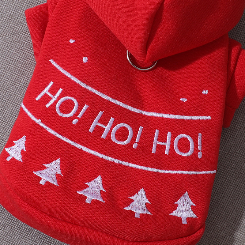 狗狗圣诞衣服小狗红色冬装比熊泰迪冬天保暖可牵引2025圣诞树卫衣 - 图0