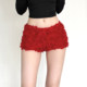 KLIOU fashionable hot girl style three-dimensional flower-decorated casual pants for women with a niche design, slimming and versatile shorts trend
