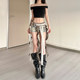 Retro vintage design plaid lace belt