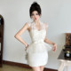 Salt style daughter-in-law lace splicing halter neck dress