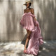 KLIOU early autumn miu style streamer super fairy tube top dress women's design slimming and irregular skirt trend