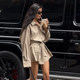 Street fashion lazy khaki shirt dress