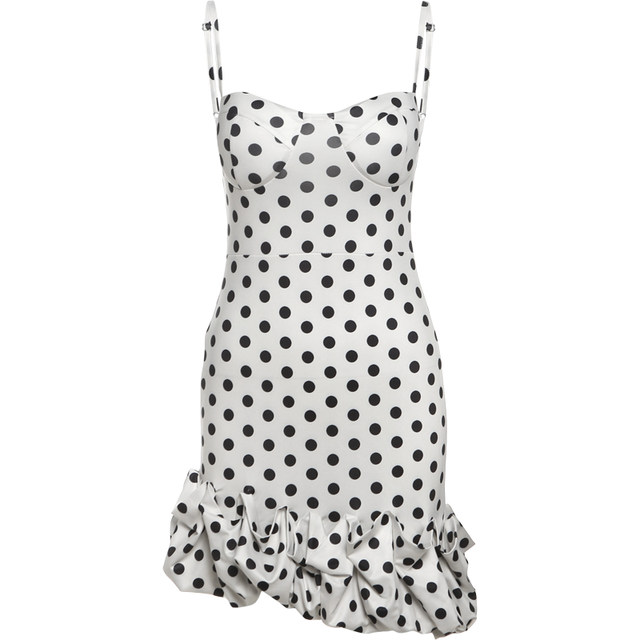 KLIOU French light retro style polka-dot suspender dress, feminine, tight-fitting, figure-hugging short skirt for summer