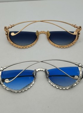 安娜卡琳卡尔松ANNA-KARIN女款钻石镶嵌潮流个性复古太阳眼镜街拍