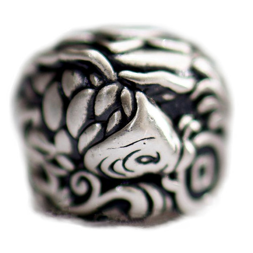 999足银手串配饰隔珠锦鲤手链上岸好运DIY银饰配件编绳文玩鱼散珠 - 图3