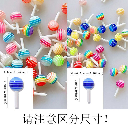 平背混合卡通棒棒糖树脂DIY材料奶油胶发夹手机壳娃娃屋冰箱贴 - 图2
