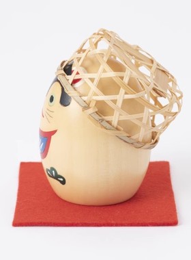 「京都和风」日本制 中川政七商店手工木质偶人饰招福摆件 戴笊犬