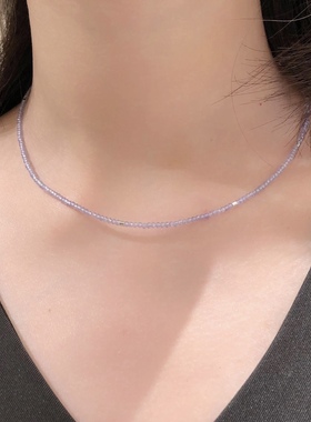 agete人气天然坦桑石甜甜圈项链