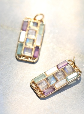 agete绝版美物多宝石吊坠项链