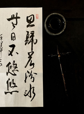 宣纸毛笔字书法合图新中式手写