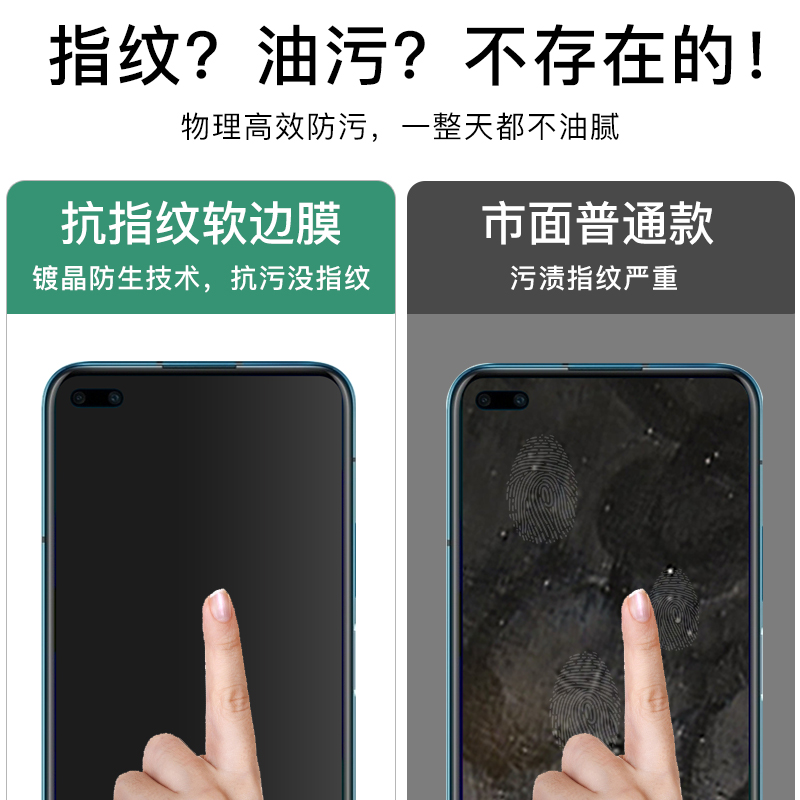 适用华为nova6钢化膜nova6se全屏覆盖nova65G手机膜高清nove6无白边防摔指纹novo护眼蓝光防爆note6软边保护-图3