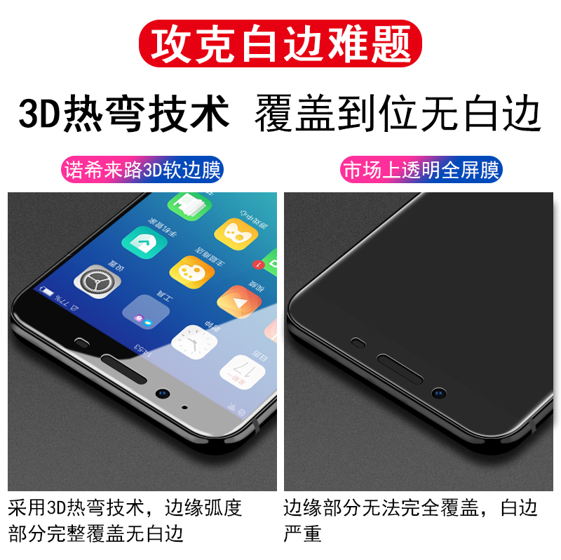 适用oppor9s钢化膜OPPOR9手机r9sk全屏plus防摔蓝光R9m/tm原装OPPOR9plus彩膜r9s刚化贴膜0PP0无白边R9splus - 图2