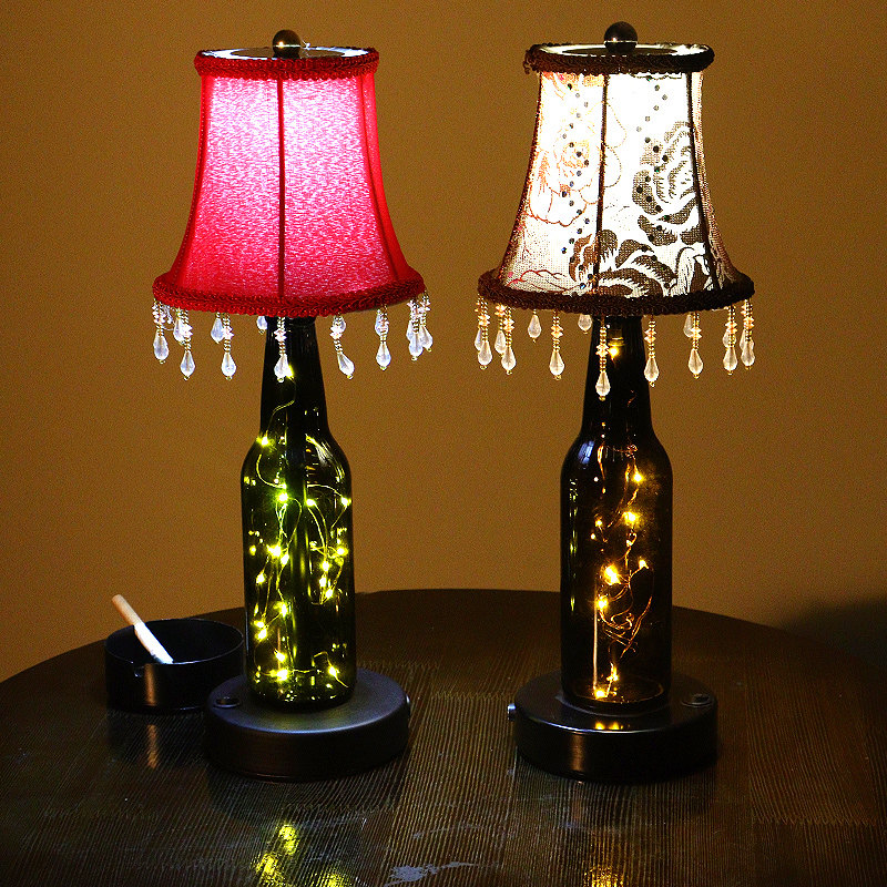 创意布艺简约充电led餐厅小台灯酒吧酒店清吧桌灯卧室床头小夜灯