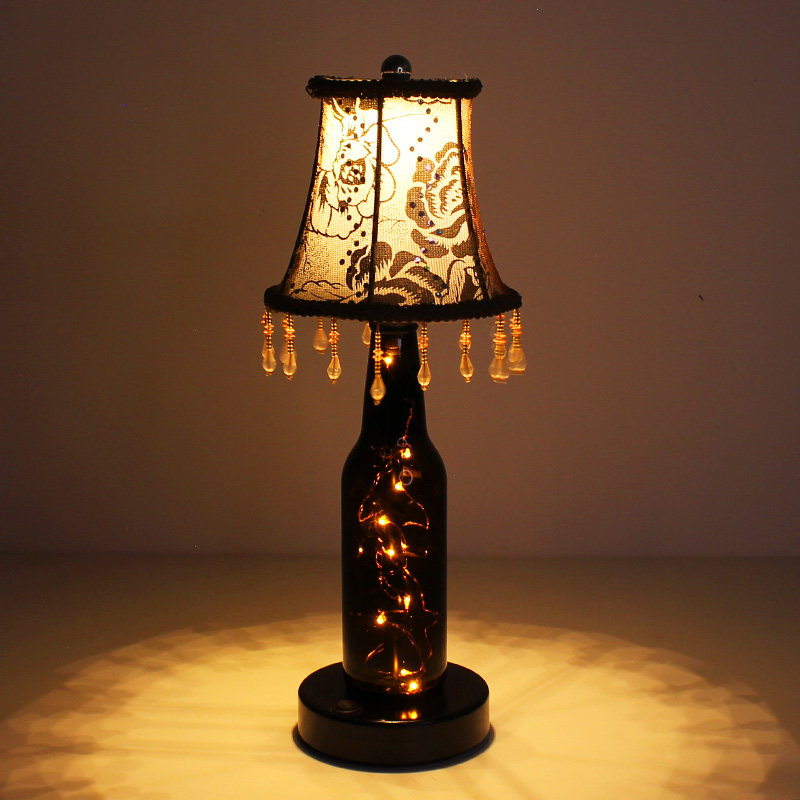 创意布艺简约充电led餐厅小台灯酒吧酒店清吧桌灯卧室床头小夜灯