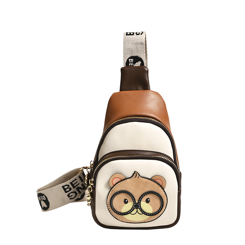 北包包小众设计包包女2024新款胸包潮休闲百搭斜挎包卡通小熊背包 - 图3