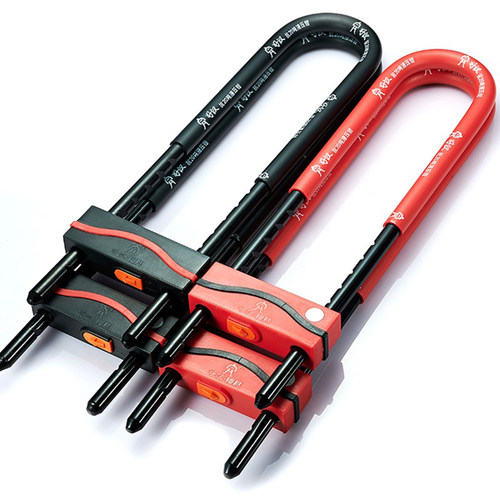 插锁店铺办公室玻璃门锁双门防盗好汉推拉门u型锁商铺门锁C级锁芯 - 图3