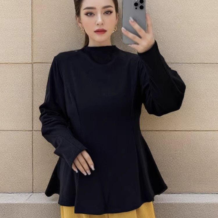 大码女装半高领磨毛德绒保暖长袖T恤打底衫女内搭秋冬季修身上衣,淘宝优惠券,粉丝福利购,淘宝优惠卷