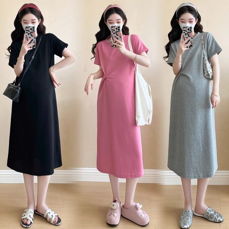 孕妇连衣裙简约风孕妇装夏季新款时尚圆领短袖宽松显瘦连衣裙夏装,淘宝优惠券,粉丝福利购,淘宝优惠卷