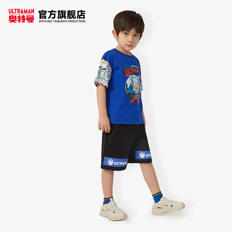 奥特曼童装男童2022夏新款圆领t恤 奥特曼玩具T恤