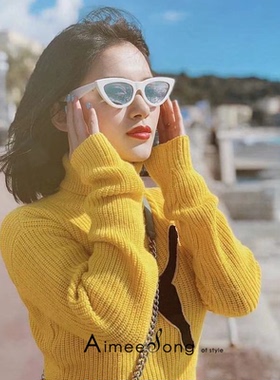 艾米.宋艾米宋同款猫眼太阳镜女时尚旅游拍照墨镜潮流眼镜