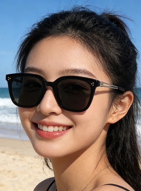 2026新款GM墨镜LASOLA男女通用黑色简约百搭高级感防嗮太阳眼镜