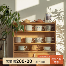 Use of Mountain Lingze Cup shelve Cherry Wood Cups Rack Mark Coffee Cup Day Style Shelve Log Show Shelf