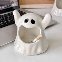 Small Gift Idea Cute Ghost Ashtrays Home Living Room Ceramic Pendulum Anti Fly Ash for the Year of the Year