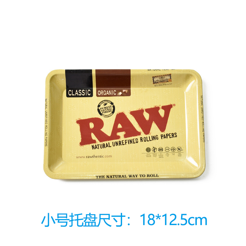 RAW中小号马口铁托盘烟斗丝醒草收纳盘手卷丝操作盘Rolling Tray - 图3