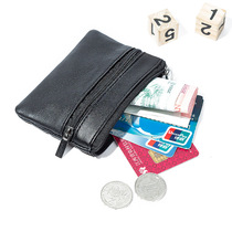 Sheepskin Men Mini Zero Wallet Brief Genuine Leather Shorts Small Wallet Men Zipper Coin Bag Key Bag Woman card bag
