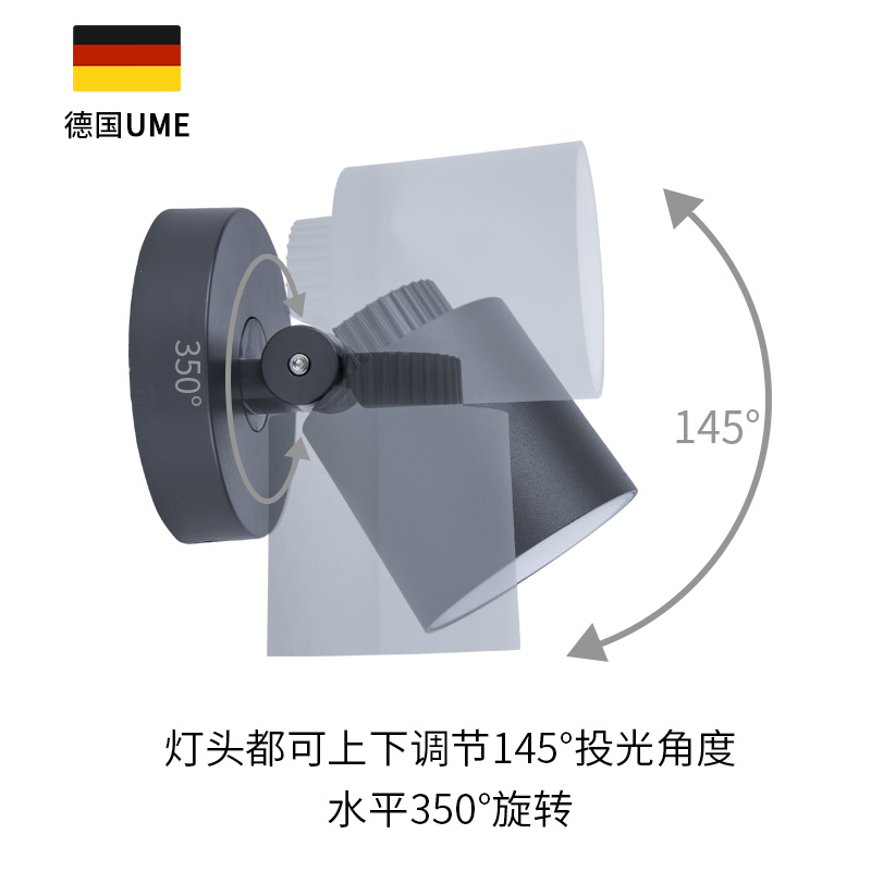 UME户外壁灯景观阳台庭院简约室外防水LED射树灯过道花园绿化射灯 - 图2