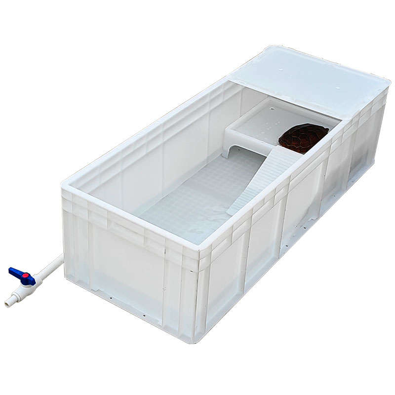白色养龟箱水陆缸带爬梯晒台塑料水池组合式侧排水乌龟缸超大号 - 图3