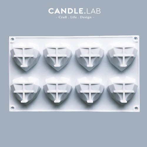 CANDLE.LAB | 钻石爱心八连DIY香薰石膏蜡烛扩香石手工硅胶模具01 - 图3