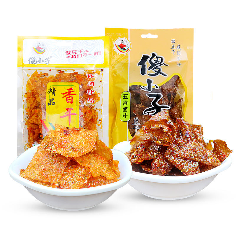 傻小子精品香干五香卤汁豆干湖南特产辣条豆皮童年零食美味小吃 - 图3