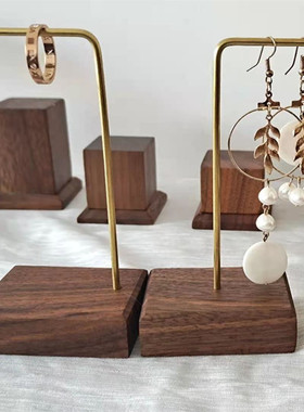 实木耳钉戒指展示架道具