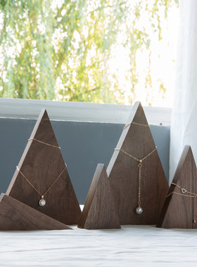 实木戒指卡槽拍摄道具展示架摆件