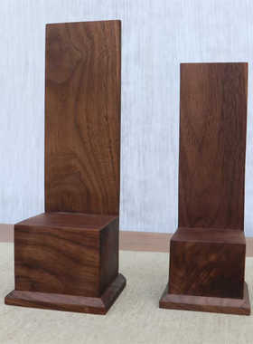 黑胡桃木背板实木展示架胸像模型底托座DIY手办兵人偶摆件地台