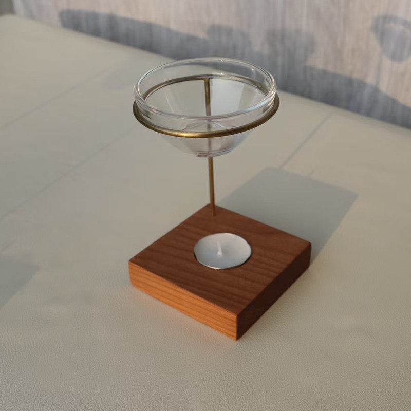 2025新款橡木实樱桃黑胡桃桌上 卧室黄铜  芳香精油香炉 香薰器,淘宝优惠券,粉丝福利购,淘宝优惠卷