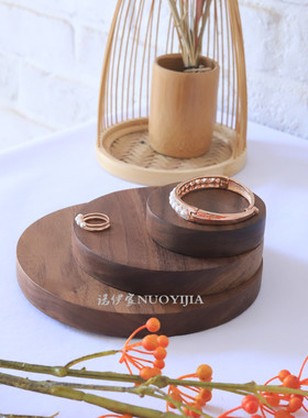 黑胡桃木半圆首饰手镯架拍摄摆件