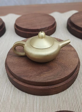 黑胡桃实木圆形底座加高盆景石头