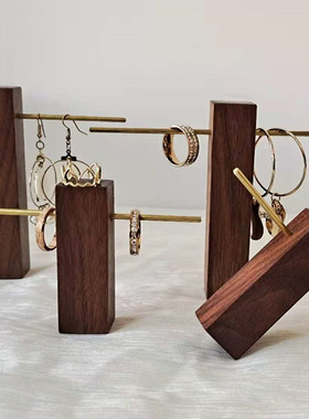 黑胡桃木戒指架轻奢风文艺摆件
