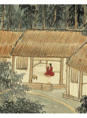 1:1近代谢p稚柳江山多娇八条屏大幅山水画宣纸复制装饰画临摹文稿