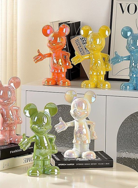 网红卡通米奇摆件入户玄关轻奢家居装饰品迎宾客厅可爱酒柜送礼