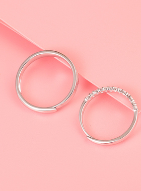 触及真心925纯银浪漫情侣戒指