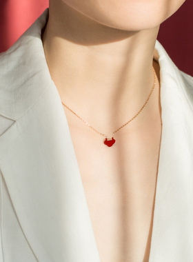 s925纯银古风气质如意锁项链女