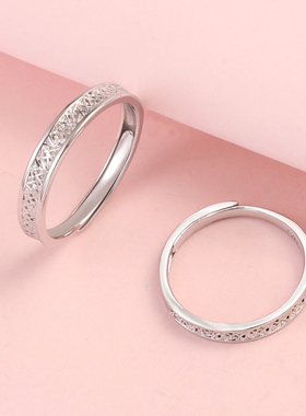 s925纯银连理枝浪漫情侣戒指一对